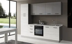 Gilda cucina 255 cm colore frassino ghiaccio e light grey