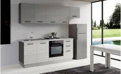 Gilda cucina 255 cm colore frassino ghiaccio e light grey