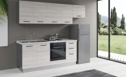 Gilda cucina 255 cm colore frassino ghiaccio