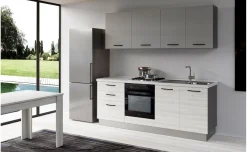 Gilda cucina 270 cm colore frassino ghiaccio e light grey