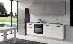 Gilda cucina 300 cm colore frassino ghiaccio e light grey