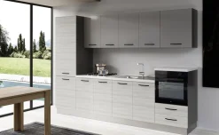 Gilda cucina 300 cm colore frassino ghiaccio e light grey