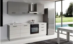 Gilda 2.0 cucina 300 cm colore frassino ghiaccio e light grey