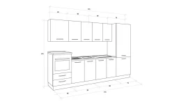 Gilda cucina 315 cm colore frassino ghiaccio e light grey