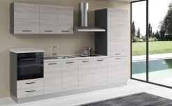 Gilda 2.0 cucina 315 cm colore frassino ghiaccio