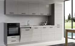 Gilda cucina 330 cm colore frassino ghiaccio e light grey