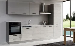 Gilda 2.0 cucina 330 cm colore frassino ghiaccio e light grey