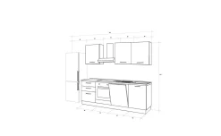Gilda 2.0 cucina 300 cm colore light grey e rovere cadiz