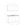 Gilda cucina 150 cm colore light grey e rovere cadiz