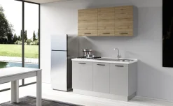 Gilda cucina 150 cm colore light grey e rovere cadiz