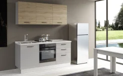 Gilda cucina 180 cm colore light grey e rovere cadiz