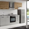 Gilda 2.0 cucina 255 cm colore light grey e rovere cadiz