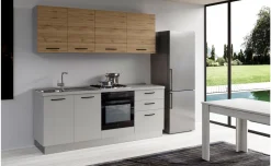 Gilda cucina 270 cm colore light grey e rovere cadiz