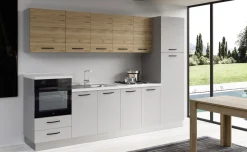 Gilda cucina 300 cm colore light grey e rovere cadiz