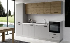 Gilda cucina 300 cm colore light grey e rovere cadiz