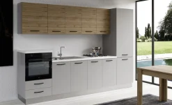 Gilda cucina 300 cm colore light grey e rovere cadiz