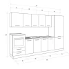 Gilda cucina 315 cm colore light grey e rovere cadiz