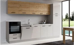 Gilda cucina 330 cm colore light grey e rovere cadiz