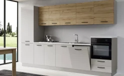 Gilda cucina 330 cm colore light grey e rovere cadiz