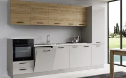 Gilda cucina 330 cm colore light grey e rovere cadiz