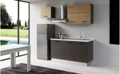 Gilda 2.0 cucina 210 cm colore portland e rovere cadiz