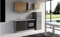 Gilda 2.0 cucina 210 cm colore portland e rovere cadiz