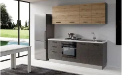 Gilda cucina 270 cm colore portland e rovere cadiz