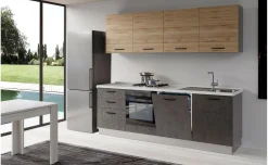 Gilda cucina 300 cm colore portland e rovere cadiz