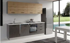 Gilda cucina 300 cm colore portland e rovere cadiz