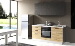 Gilda cucina 180 cm colore rover cadiz e cemento scuro