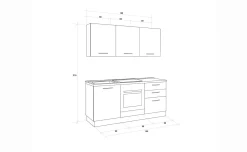 Gilda cucina 180 cm colore rover cadiz e cemento scuro