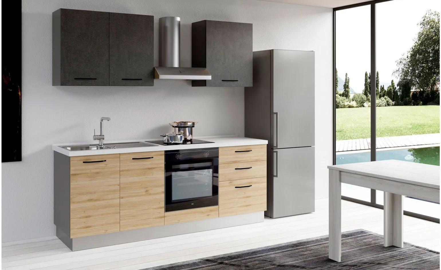 Gilda 2.0 cucina 270 cm colore rovere cadiz e portland