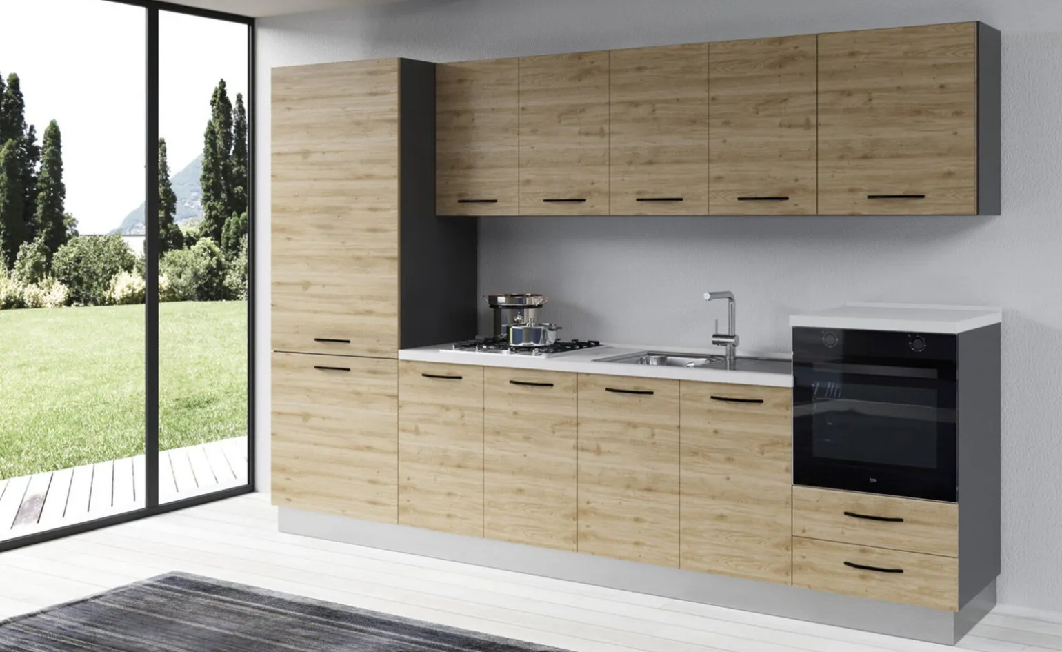 Gilda cucina 315 cm colore rovere cadiz