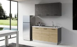Gilda cucina 150 cm colore rovere cadiz e cemento scuro