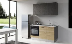 Gilda cucina 150 cm colore rovere cadiz e cemento scuro