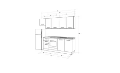 Gilda cucina 255 cm colore rovere cadiz e portland