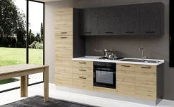 Gilda cucina 270 cm colore rovere cadiz e cemento scuro