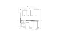 Gilda cucina 270 cm colore rovere cadiz e portland