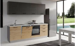 Gilda cucina 300 cm colore rovere cadiz e portland