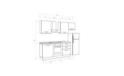 Gilda 2.0 cucina 240 cm colore roverre cadiz e portland