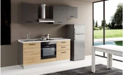 Gilda 2.0 cucina 240 cm colore roverre cadiz e portland