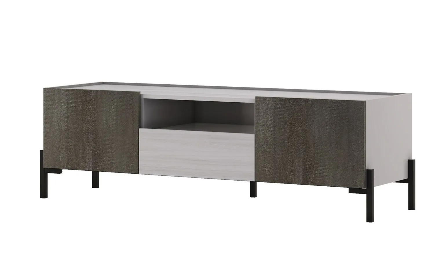Gilda porta tv grigio chiaro, frassino ghiaccio e portland