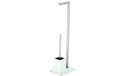 Glass piantana con scopino base in vetro bianca