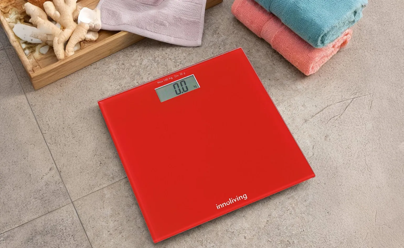 Inn-107RBilancia Digitale Pesapersone Ultraslim Rossa
