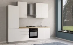 Iris cucina 270 cm colore bianco opaco con frigo