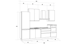 Iris cucina 300 cm colore bianco opaco con frigo