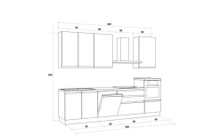 Iris cucina 300 cm colore bianco opaco con lavastoviglie