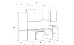 Iris cucina 330 cm colore bianco opaco con lavastoviglie