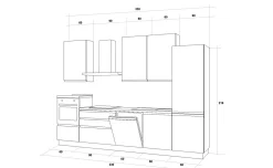 Iris cucina 330 cm colore bianco opaco con lavastoviglie
