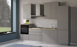 Iris cucina 300 cm colore grigio chiaro con frigo